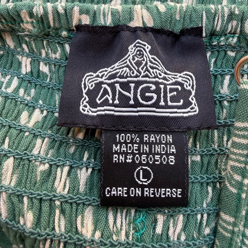 Angie Green Cactus 🌵 Print Cutout Midi Dress Festival Western Boho Large - Picture 7 of 7